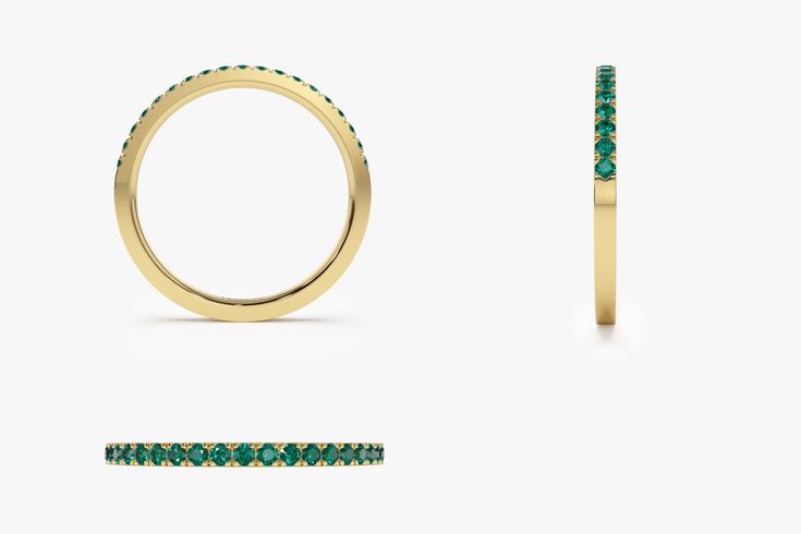 Item Details

Made to Order
 Gold Kt: 14K (also available in 18K)
 Available Gold Color: Rose Gold, Yellow Gold, White Gold
 Width of Ring - 1.65MM
 Round Emerald: 19 pc 1.45MM
 Emerald CTW: 0.28 ctw Emerald Eternity Band In Yellow Gold As Gift, Yellow Gold Emerald Eternity Band As A Gift, Gold Emerald Ring Channel Set, Formal Stackable Round Cut Emerald Ring, Yellow Gold Emerald Stackable Rings, Yellow Gold Emerald Eternity Band With Prong Setting, Formal Emerald Eternity Band, Emerald Eternity Band In Yellow Gold For Anniversary, Yellow Gold Emerald Ring Channel Set As Gift