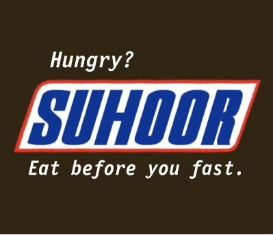 the logo for hungry? suhoor eat before you fast