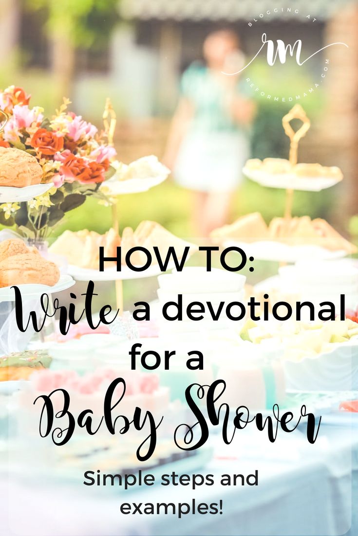 a baby shower with the words how to write a devotion for a baby shower simple steps and examples