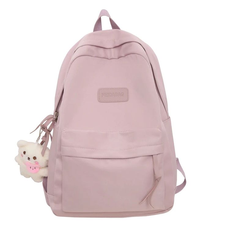 UAKISS - Women School Backpack Cute 2024 Fashion School Bag for Laptop Youth Women's Shoulder Bag Mobile Phone Back Pack Travel Satchels Solid Color Student Bags For Back To School, Solid Color Backpack For Students, Solid Color Portable Backpack, Fashion School Bag, Bag For Laptop, Pink China, Green China, Backpack Cute, Fashion School