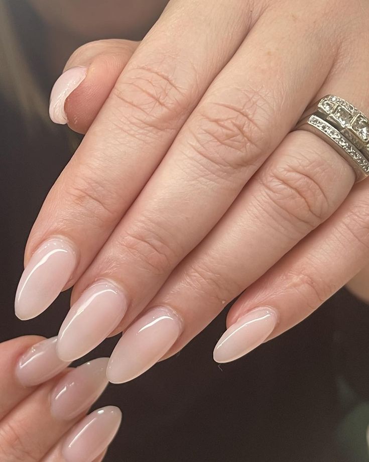 Nice and natural Extensions using acrylic gel (clear) Builder gel overlay #polygel #polygelnails #nailsbyangex #gelmanicure Natural Extensions, Acrylic Overlay, Builder Gel Nails, Gel Overlay, Polygel Nails, Casual Nails, Gel Extensions, Builder Gel, Acrylic Gel