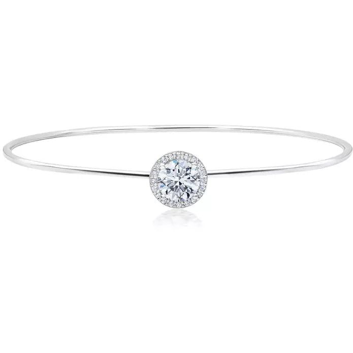 CRISLU Round Solitaire Bangle Finished in Pure Platinum - Style Code: 9012331B70CZ/3012331B70CZ $135 -1.50 cttw - Handset with Flawless Cubic Zirconia -100% Hypo-Allergenic - Includes Fine Jewelry Box & Gift Bag -Non-Conflict - Authorized CRISLU Retailer - Note: please inquire for ship time availability - FREE SHIPPING on orders over $100 ! Diamond Bangle With Pave Setting, Diamond White Bangle With Pave Setting, Pave Set Cubic Zirconia Bangle, White Round Bangle With Pave Setting, Cubic Zirconia Bangle With Pave Setting, Round Diamond Bracelet With Pave Setting For Weddings, Formal Diamond Bracelet With Halo Setting, Formal Halo Cubic Zirconia Bracelet, Formal Halo Bracelet With Cubic Zirconia