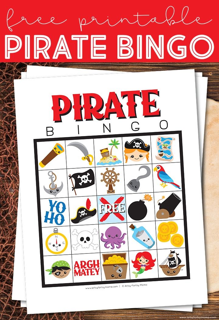 a printable pirate bingo game for kids