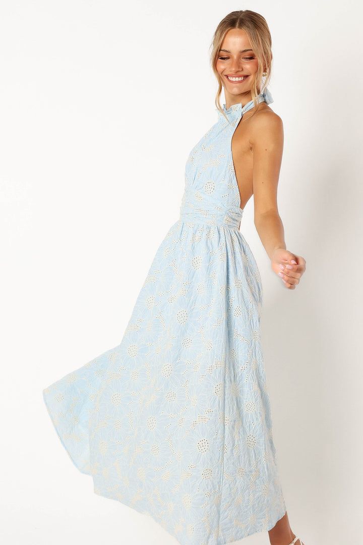 Midi Dress Formal, Skirt Floral, Usa Dresses, Long Sleeve Sweater Dress, Style Skirt, Blue Midi Dress, Knee Length Dresses, Guest Outfit, Wedding Party Dresses