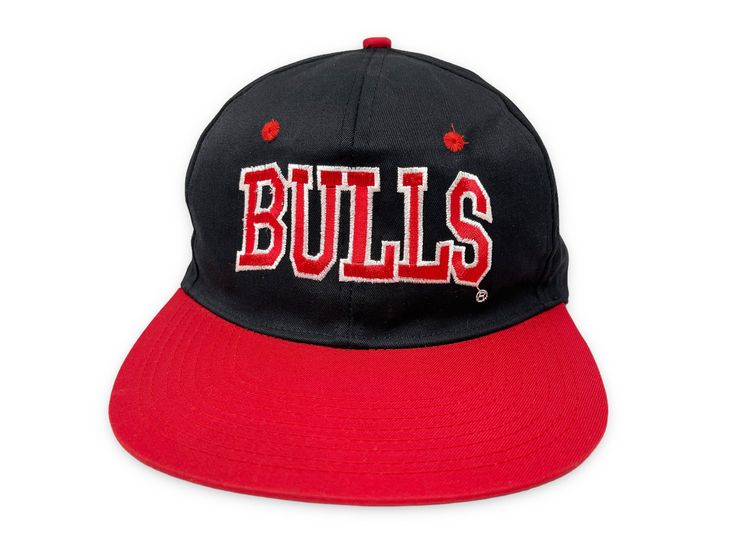 Vintage Chicago Bulls hat. Snapback closure with embroidered graphics Brand: N/A Size: Adjustable (One Size Fits Most) Condition: Good Flaws: Very faint stain on brim Chicago Bulls Snapback Hat, Chicago Bulls Hat, Vintage Chicago Bulls, Dope Hats, Cool Hats, Chicago Bulls, Snapback Cap, Michael Jordan, Snapback Hat