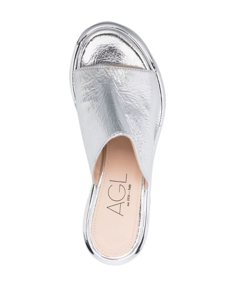 AGL Alison 80mm Leather Mules - Farfetch Tone Calves, Leather Mules, Calf Leather, Block Heels, Open Toe, Fashion Branding, Silver Tone, Slip On, Luxury Fashion