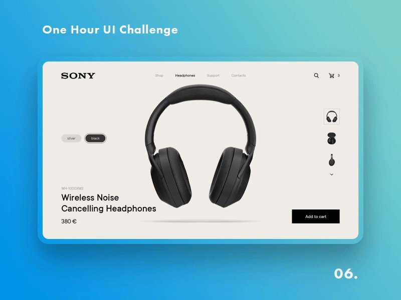 a website page with headphones on it