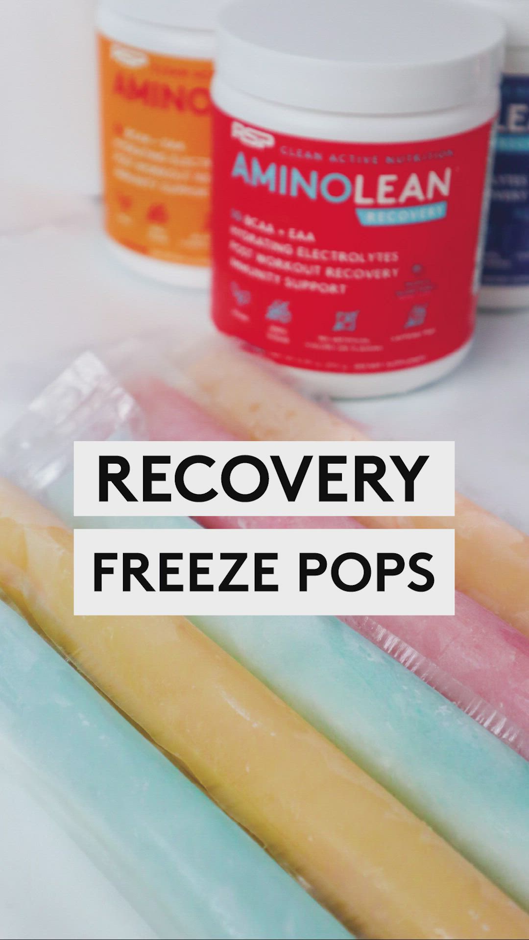 This may contain: several different types of freeze pops in plastic bags with the words recovery freeze pops on top