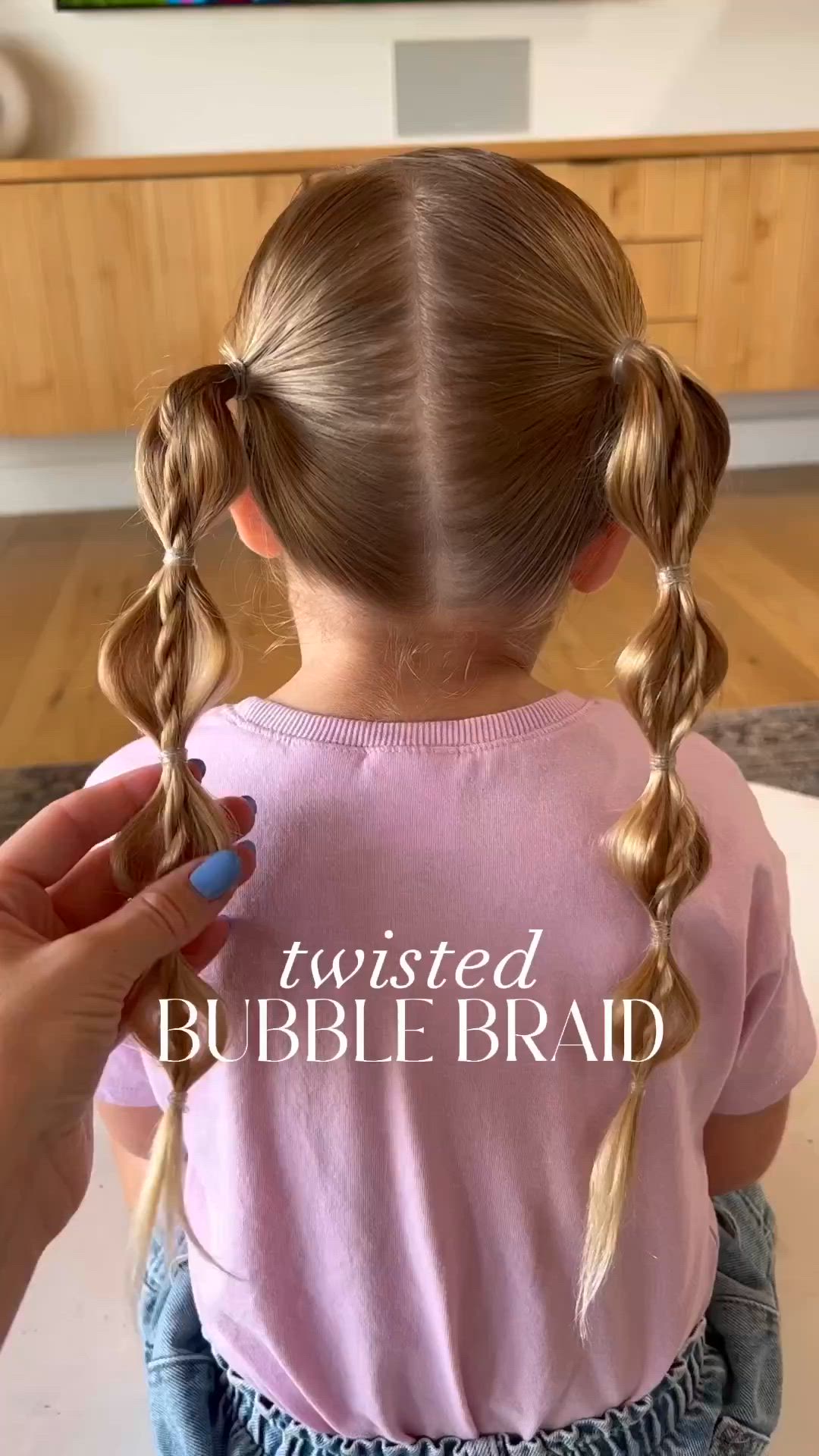 This contains an image of: Twisted Bubble Braid Hair Tutorial