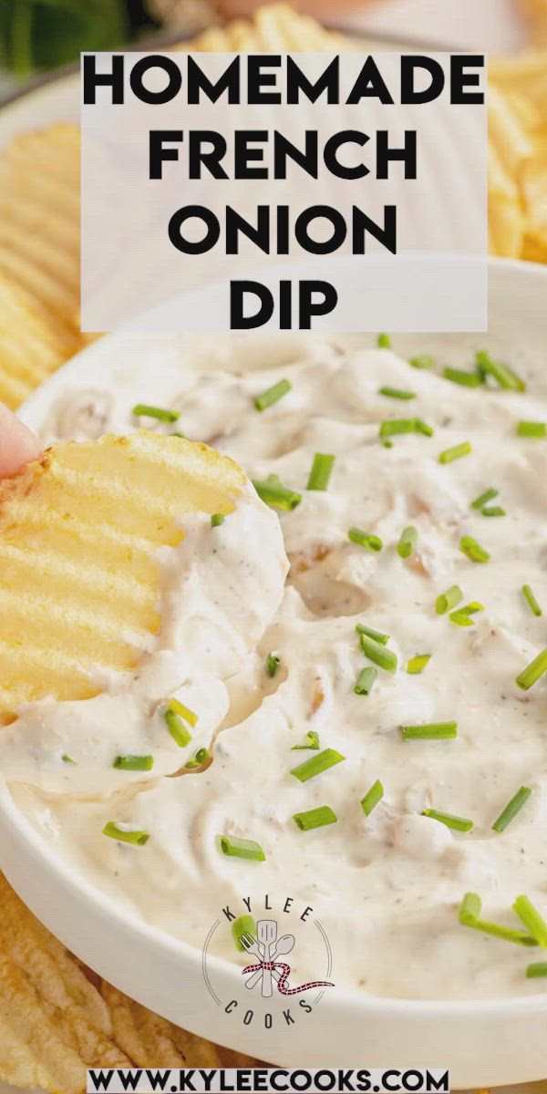 This contains: slides showing how to make french onion dip from scratch