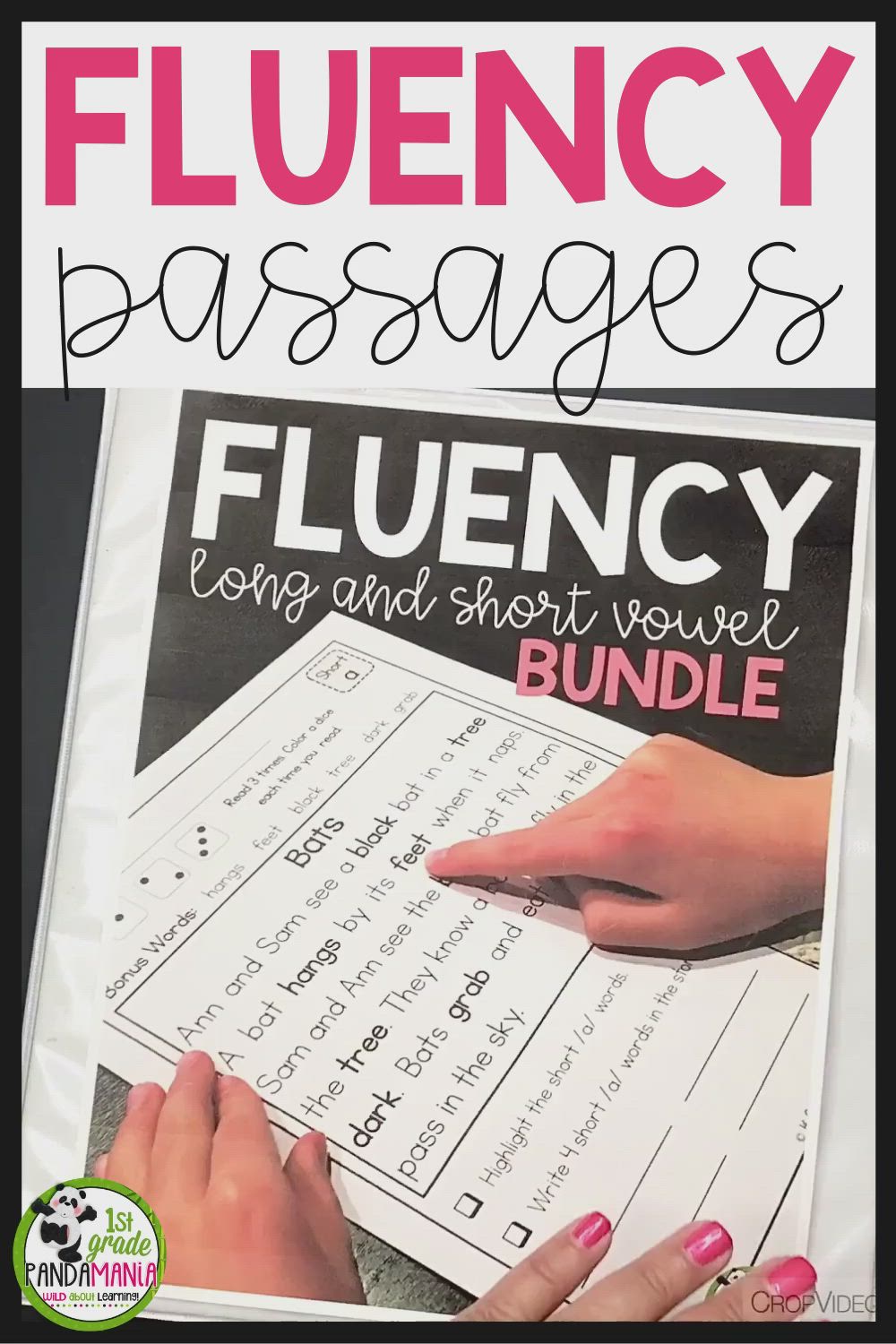 This may contain: a close up of a book with text reading flueny passagess