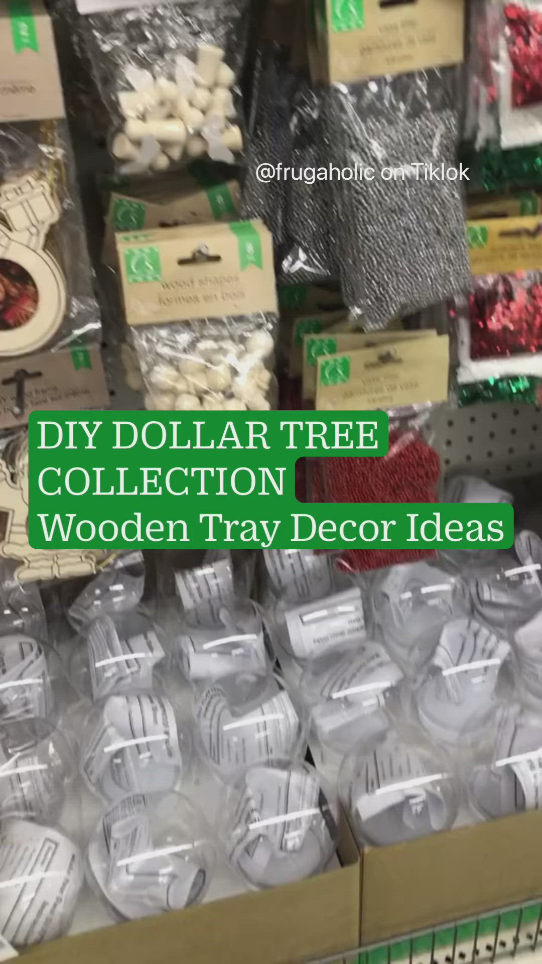 This may contain: the dollar tree collection wooden tray decor ideas are on display for sale in a store