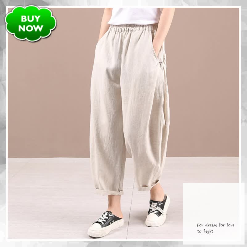 Ladies harem pants, high-waist pants, summer elastic waist cotton and linen pants, Retro buttoned cropped pants, women's casual harem pants
#CroppedTrousers #90sCasualPants #PantsForWomen #LooseCottonPants #WomensPants #CottonPants #LargeSizePants #LinenPants #CasualPants #Bloomers