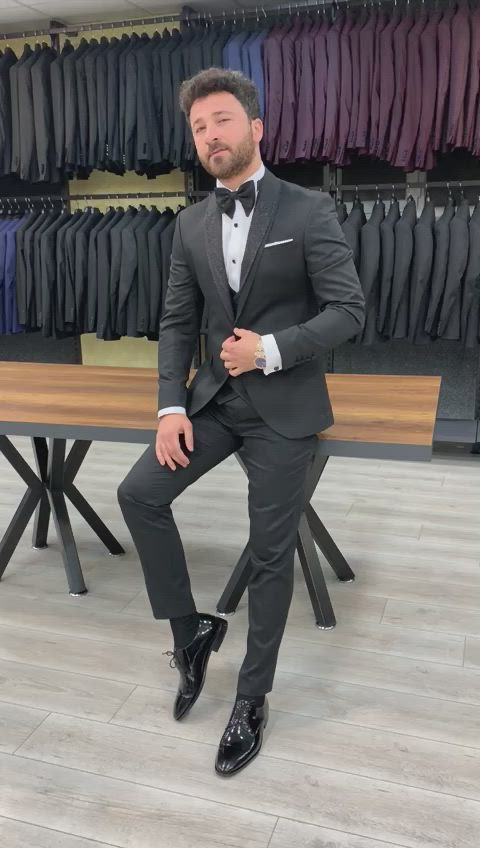 This contains an image of: Catani Black Slim Fit Tuxedo #1 – BOJONI