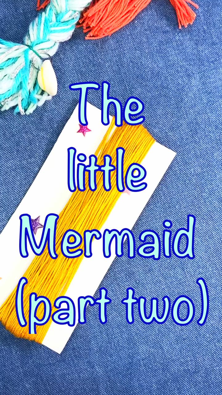 This may contain: the little mermaid part two is an easy craft project for kids to do with yarn