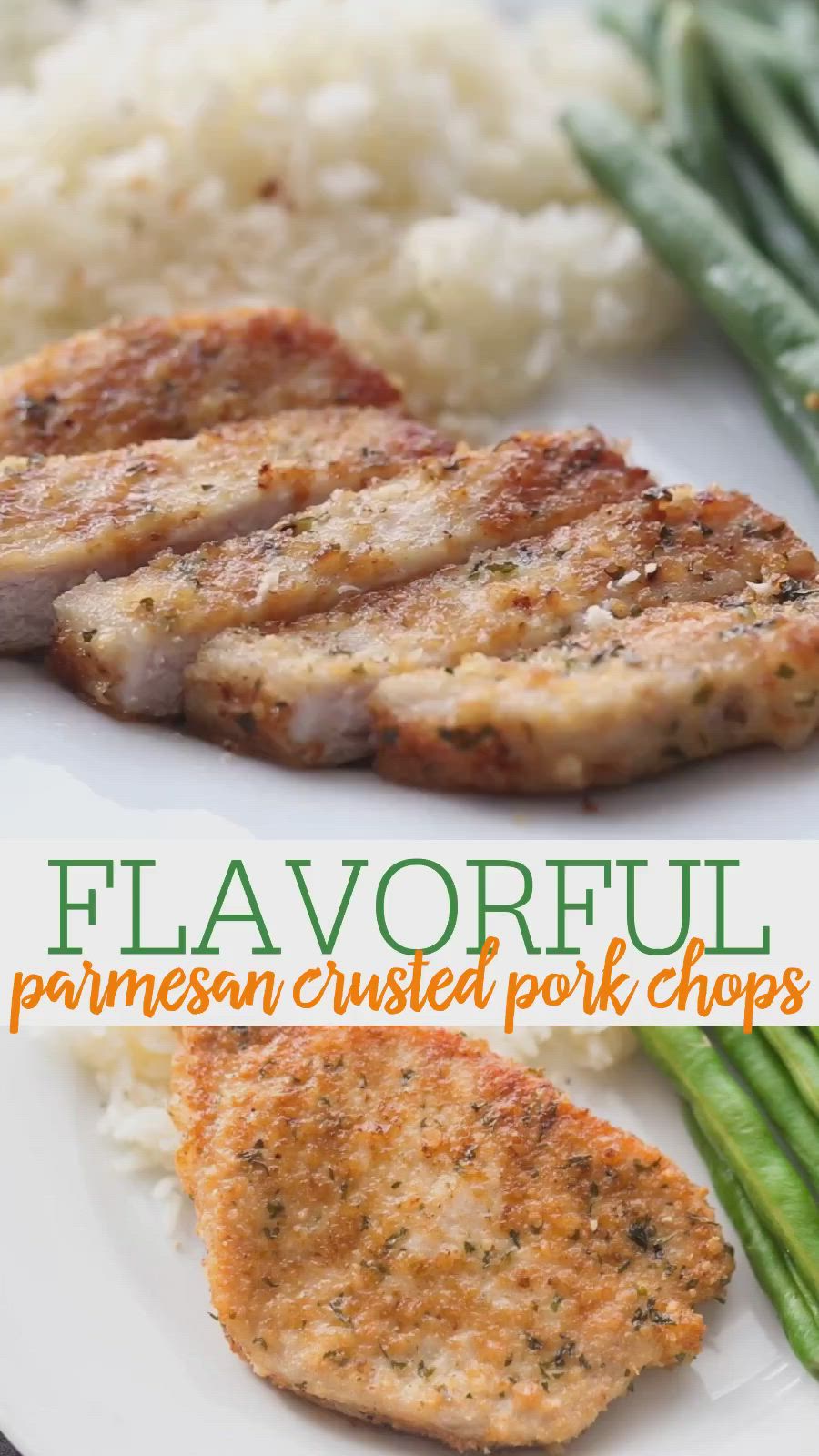 This contains: Parmesan Crusted Pork Chops video pin