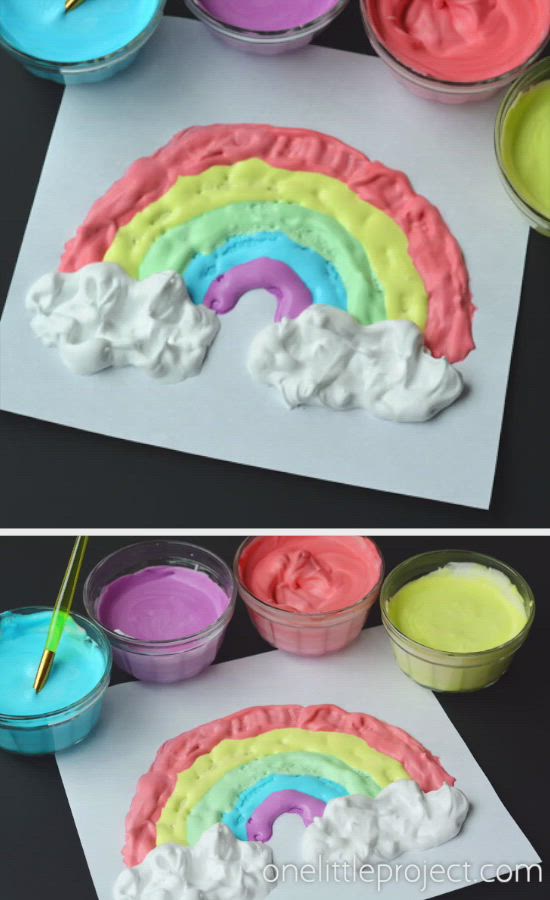 This may contain: how to make puffy paint for kids