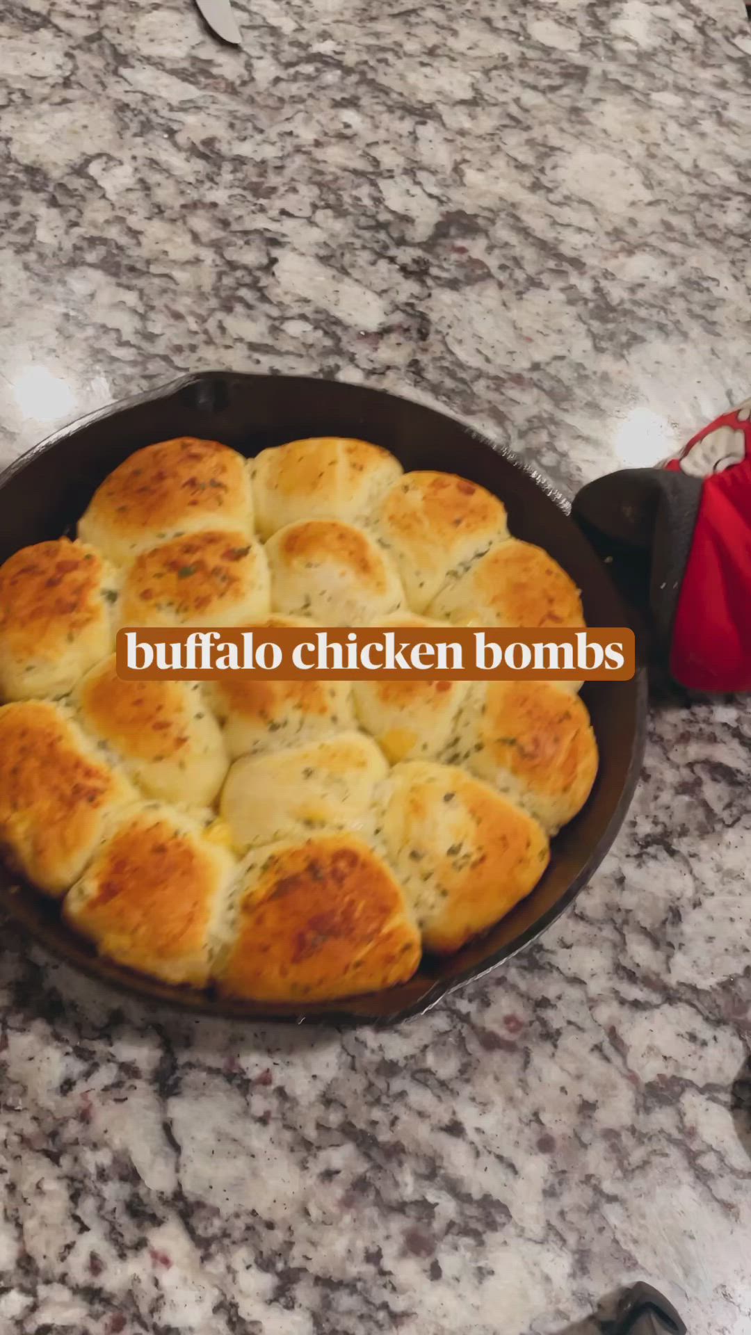 This contains an image of: buffalo chicken bombs