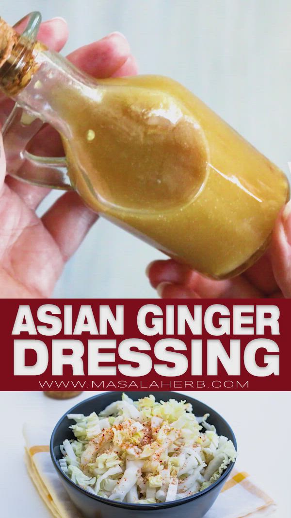 This contains an image of: Asian Ginger Dressing with Napa Cabbage Recipe