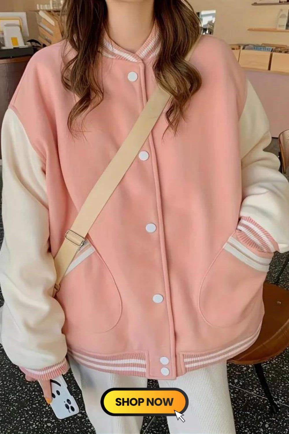 The Color Block Bomber Jacket is a stylish addition to your wardrobe. With its unique design and comfortable fit, it's the perfect casual outerwear choice. The button front and long sleeves add to its versatility, making it a trendy and functional option for any occasion.