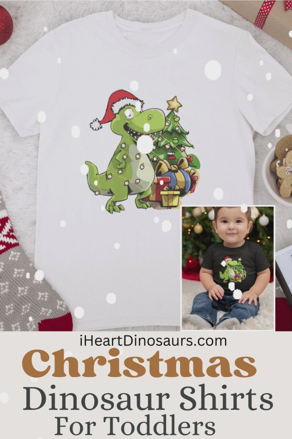 This may contain: christmas dinosaur shirts for toddlers to sew and sew with the text overlay