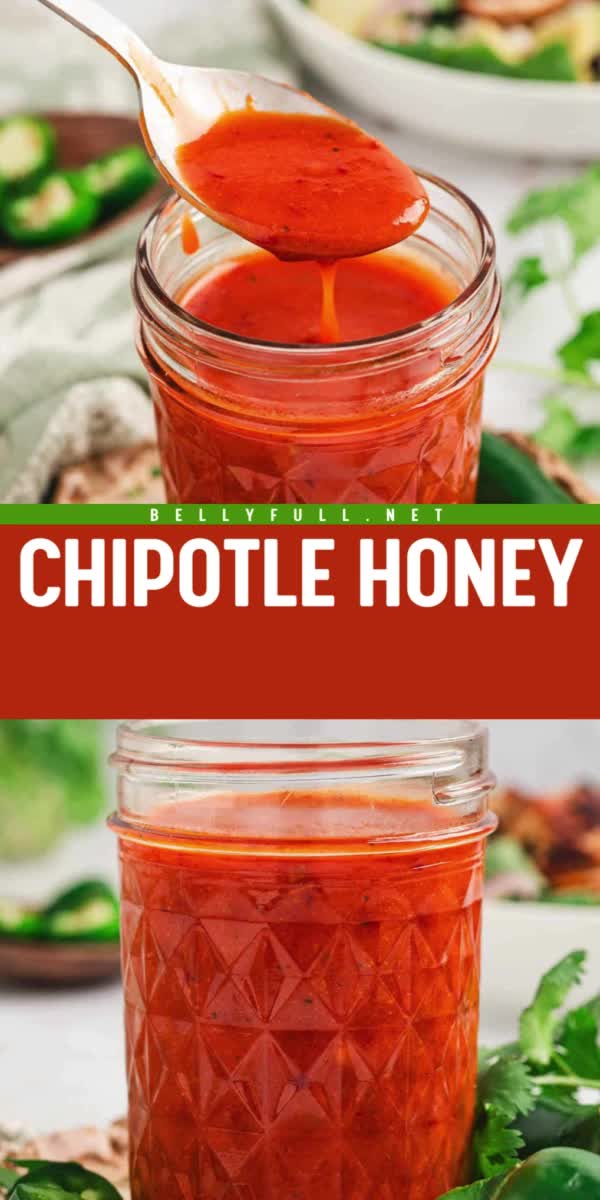 This contains: Enhance your salads and marinades with this Chipotle Honey Vinaigrette recipe. Smoky and spicy with a hint of sweetness, it’s a standout salad dressing idea that adds a bold, flavorful kick to your dishes!