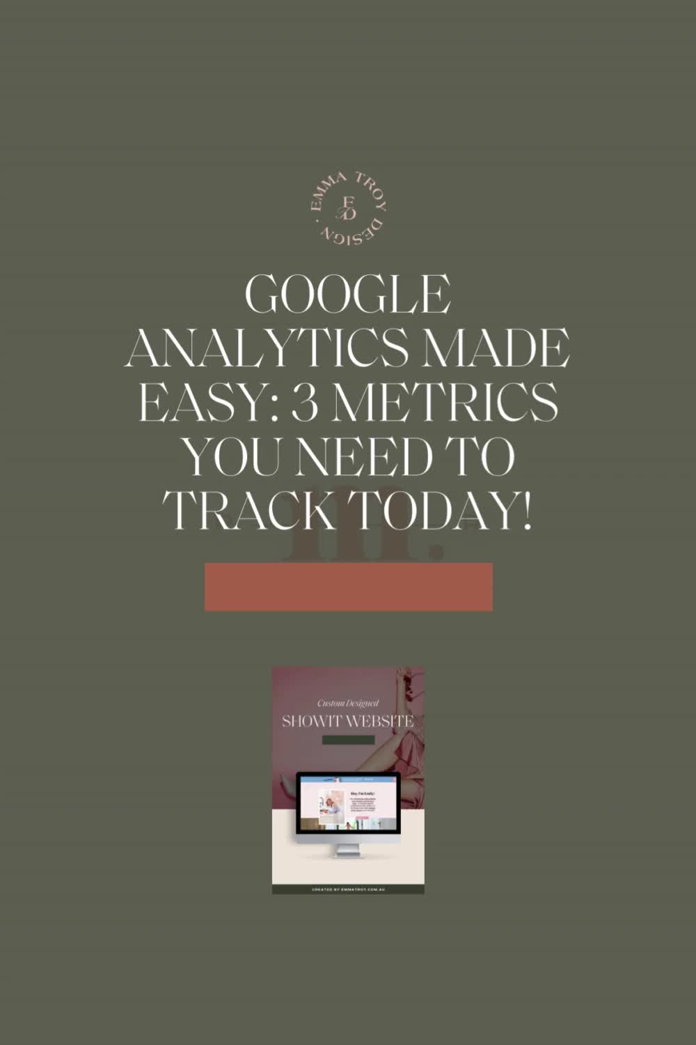 This may contain: an advertisement for google's website with the title, google analytics made easy 3 metros you need to track today