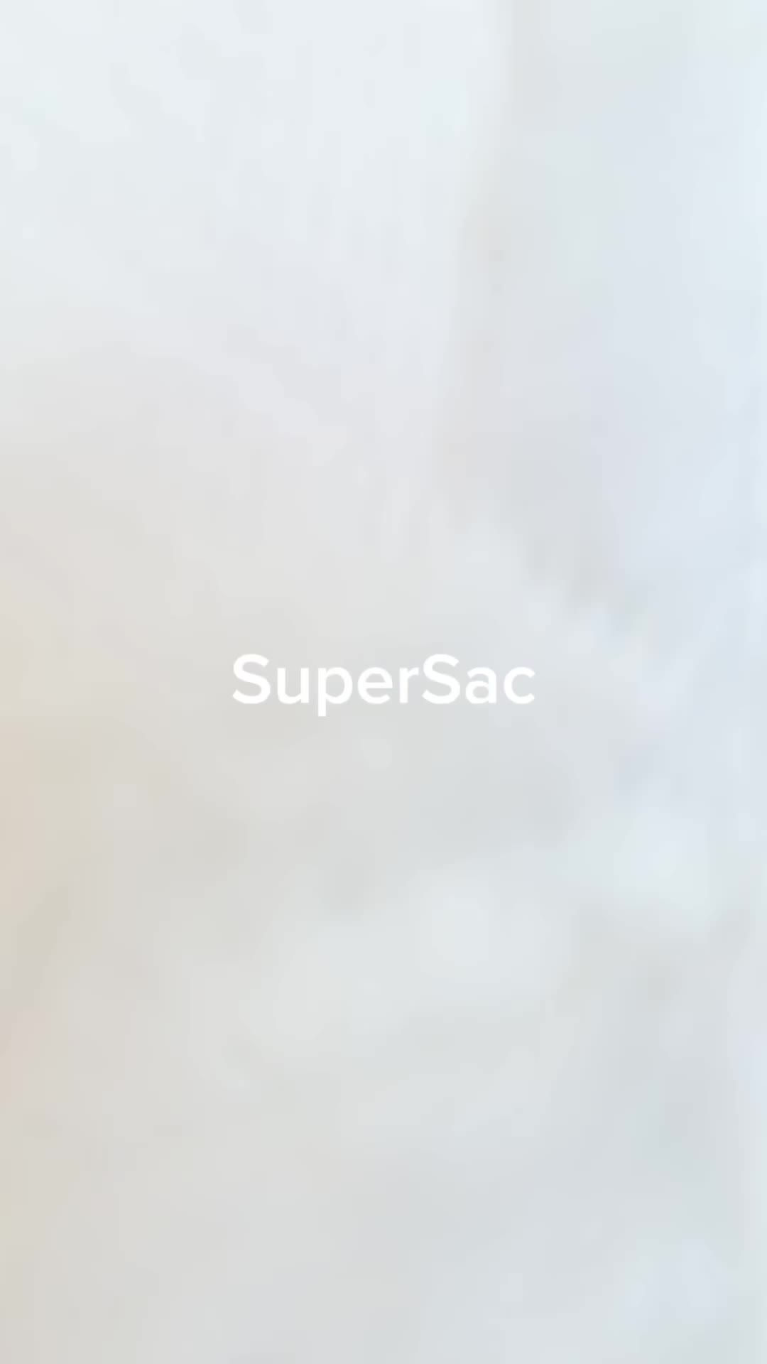 This may contain: a white background with the word supersac written in it's upper right corner