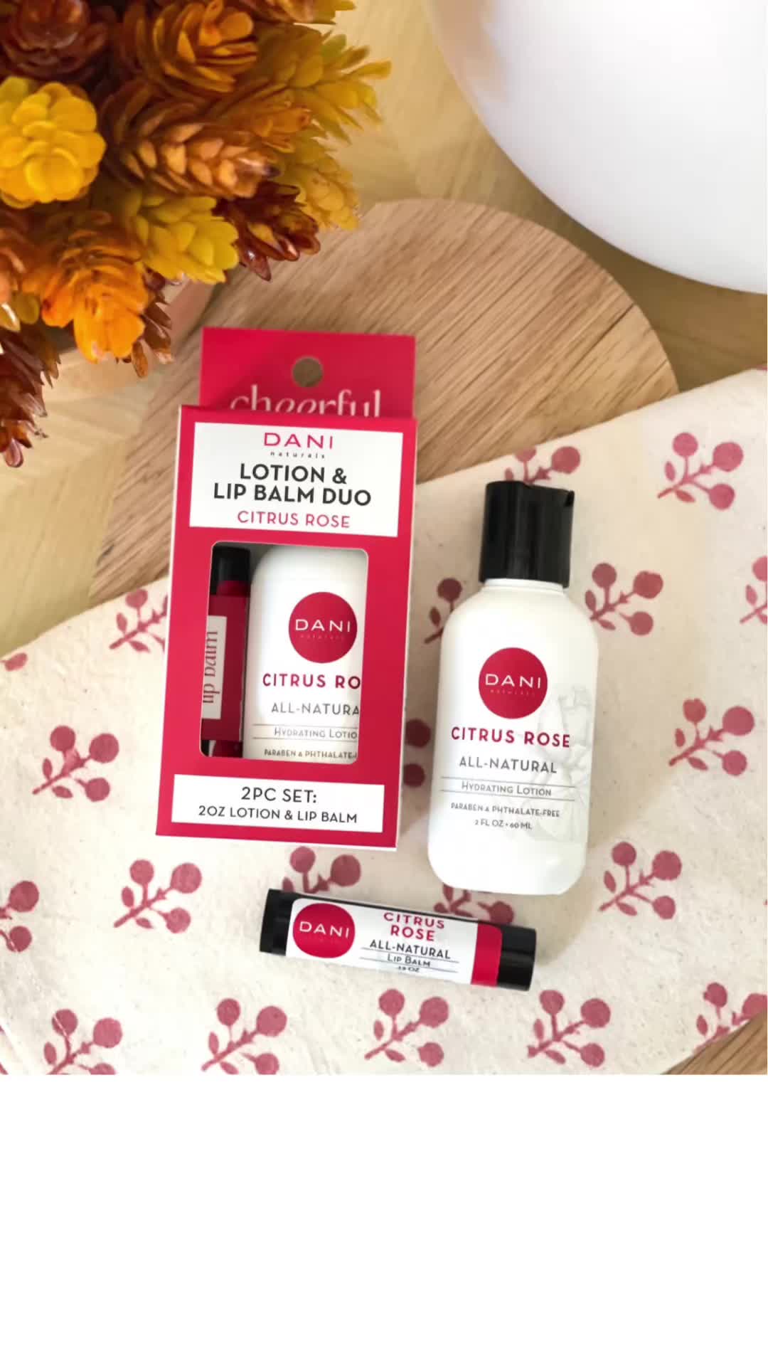 Our lotion and lip balm duo is the perfect pair for nourishing skin and lips, offering the ultimate clean beauty essentials.

Thoughtfully packaged together, it’s ready to be gifted or enjoyed by you—because everyone deserves a little everyday luxury. ✨

Treat yourself or someone special to naturally radiant skin and lips at daninaturals.com