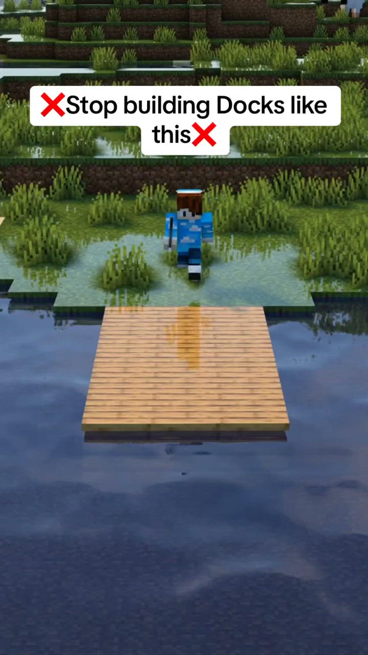 This contains: Minecraft Builds: How to Build Fishing Dock Timeplapse