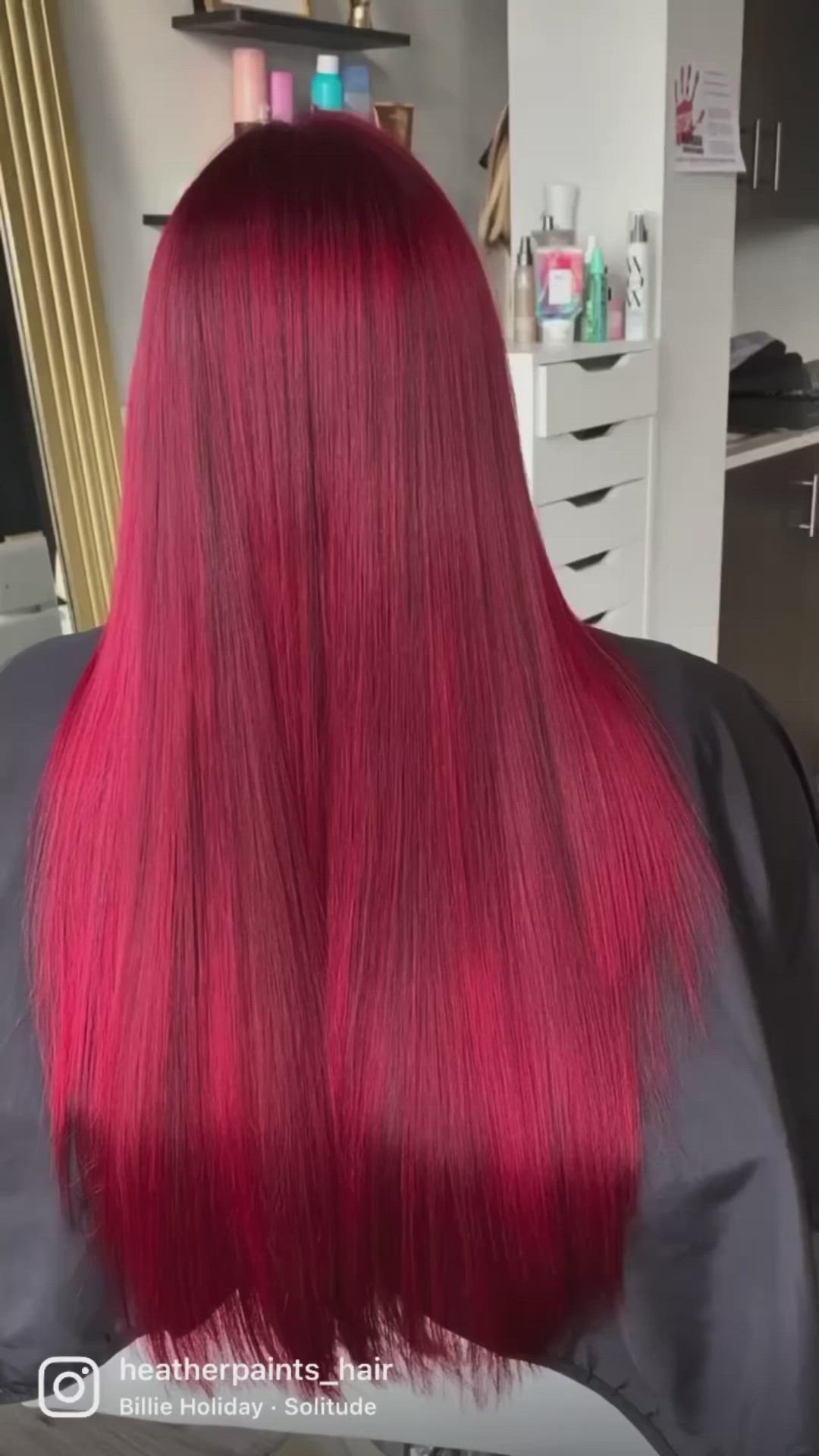 This contains an image of: Shiny, healthy, red hair by @heatherpaintshair | #fallhair #redhair #redbalayage #longhair