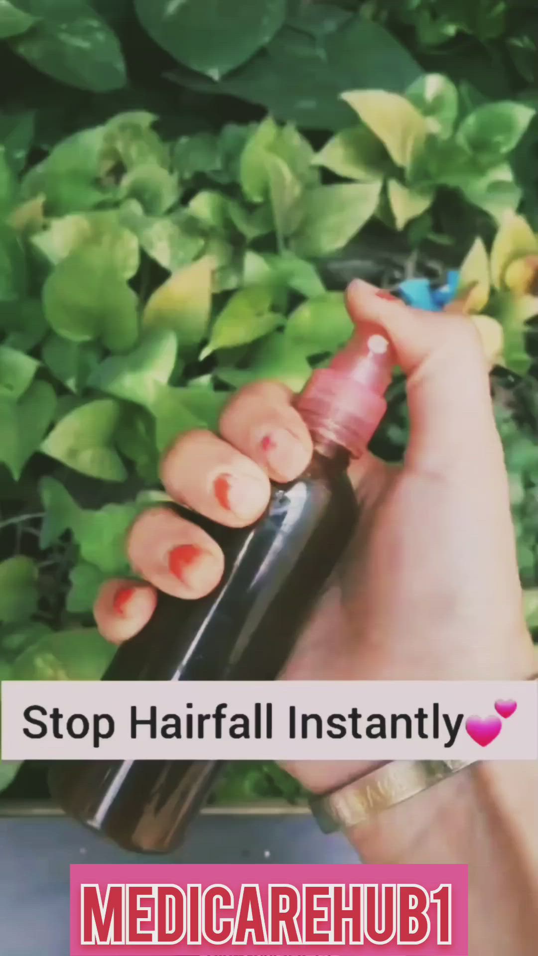 This contains an image of: How to stop hairfall instantly best spray for women home remedies