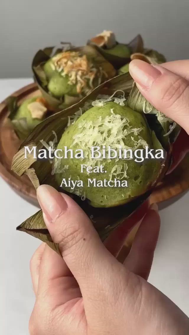 This contains: Matcha Bibingka (Filipino rice cake) recipe.