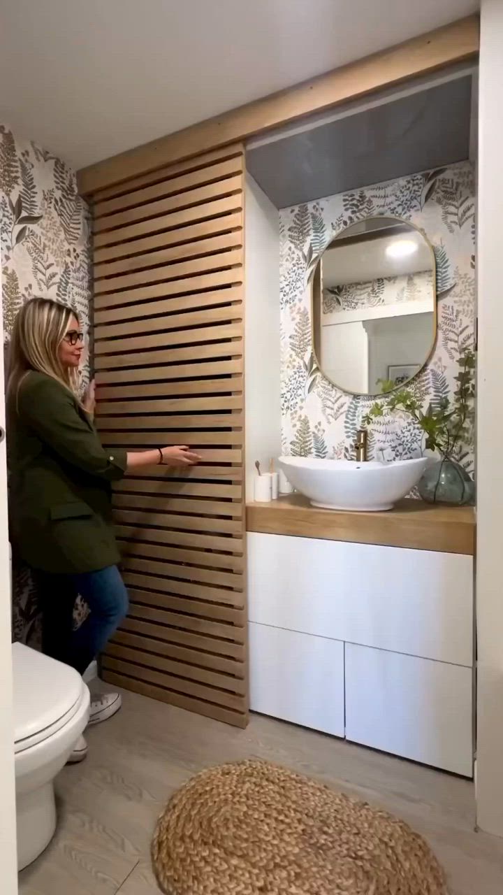 This contains: What a great solution for a small space! You could even add a pull out shelf in between the W/D for folding space or to place a basket.
The slatted door is easy to build and you can use a great hiding hardware system ( #milcasamagic2 ) from @milcasastore that I love! We’ll be using it in a project soon. More to come on that!
Got a small laundry space?
#milcasastore_magic #milcasastore #magic2hardware #magic2 #concealeddoorhardware #milcasahardware #slidingsystem #slidingdoor #doorhardware