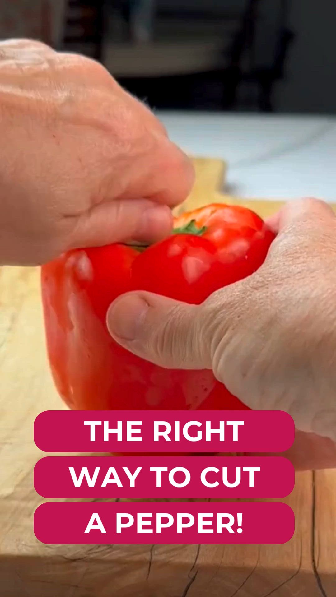 This may contain: the right way to cut a pepper