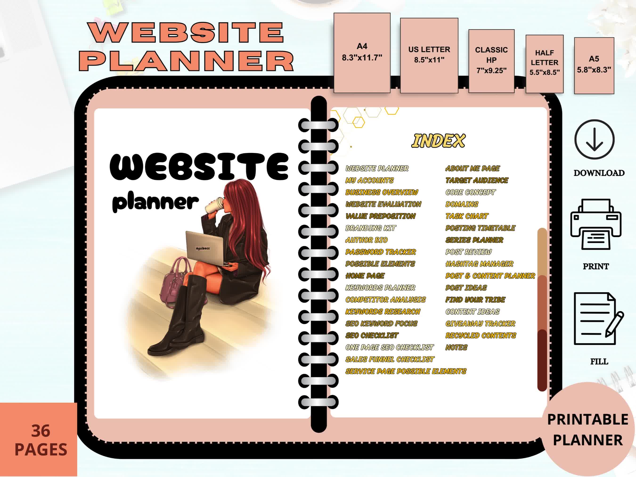 Website Planner will help you get organized and manage your business. 
Organize easily your brand and website. 
