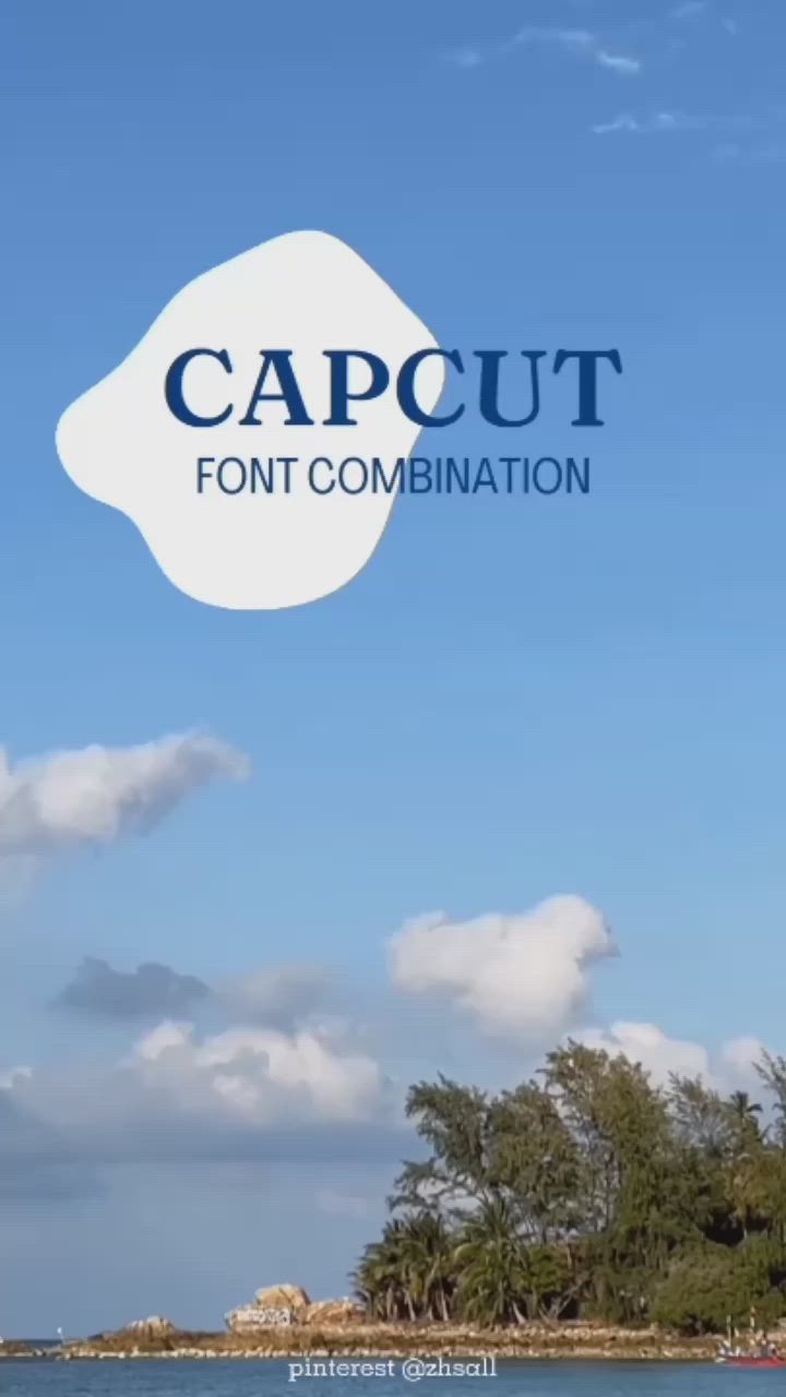 This may contain: the caption for capout font combination is shown in front of an island and blue sky