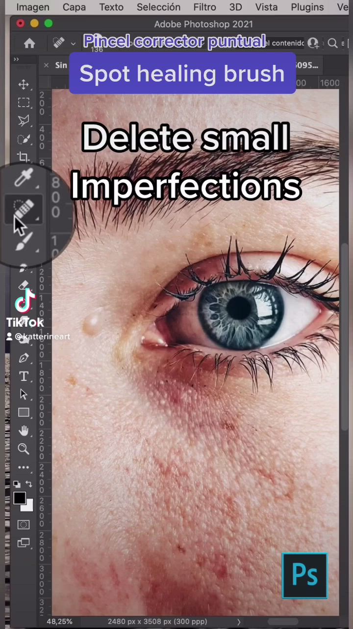 This contains: Photoshop tutorial, clean skin, delete imperfections