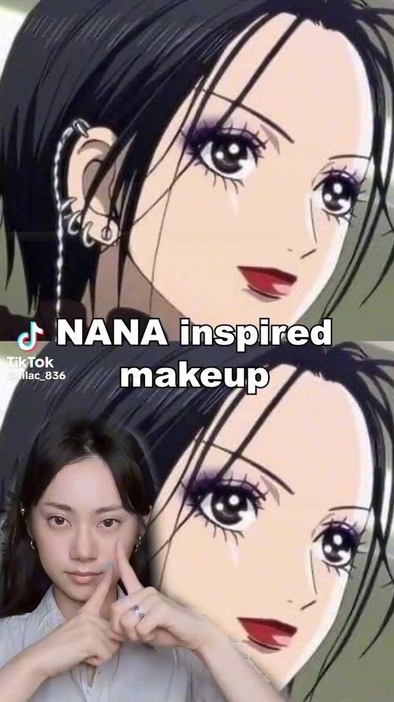 This contains an image of: nana inspired makeup