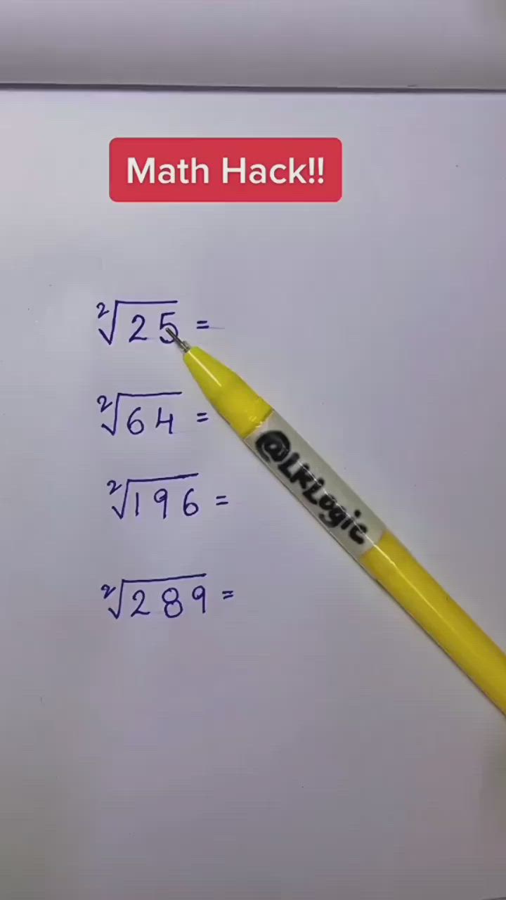 This may contain: a yellow pen on top of a piece of paper with the word math hack written in it