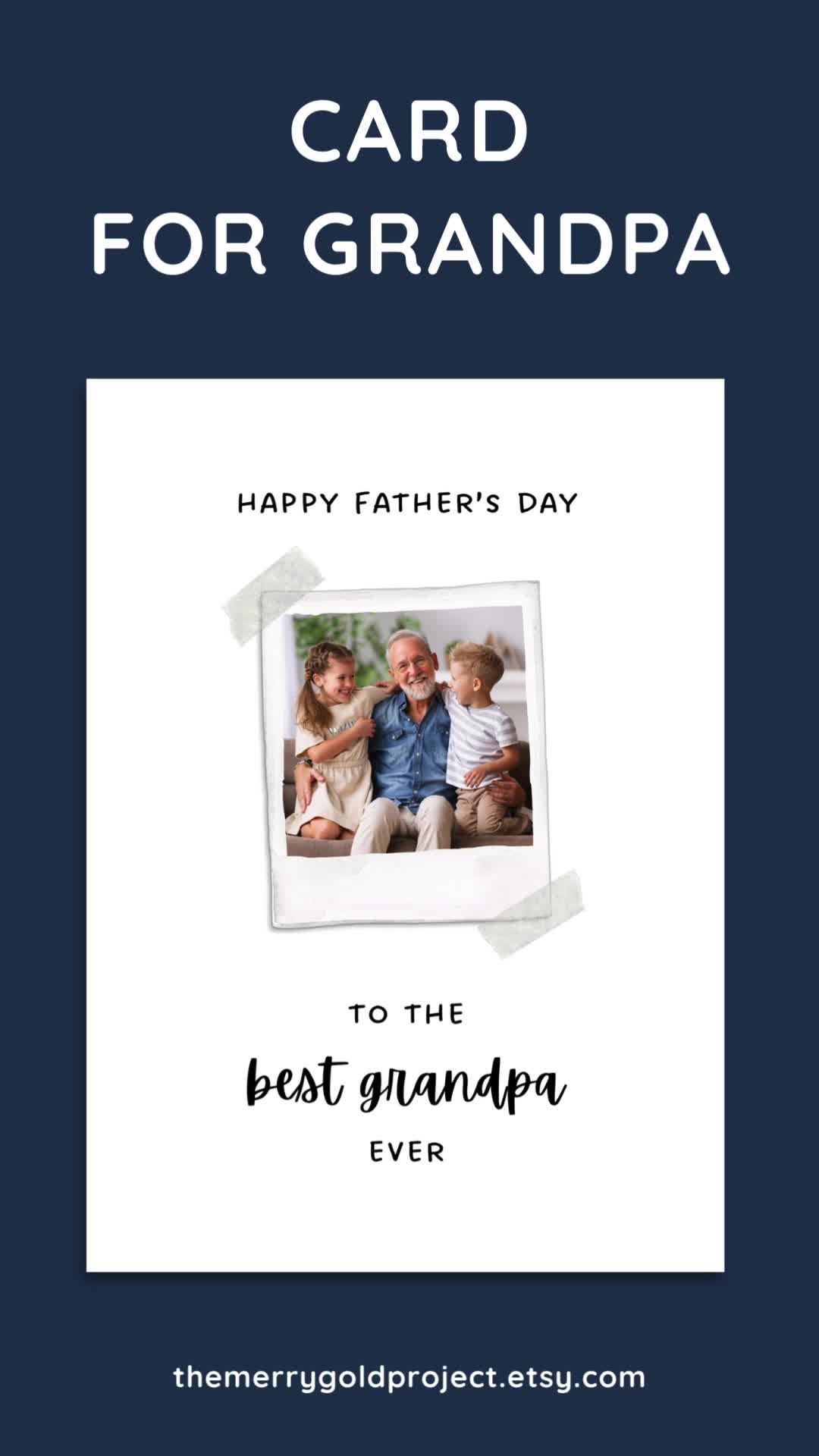 This may contain: a father's day card with the words, happy father's day to the best grandpa ever