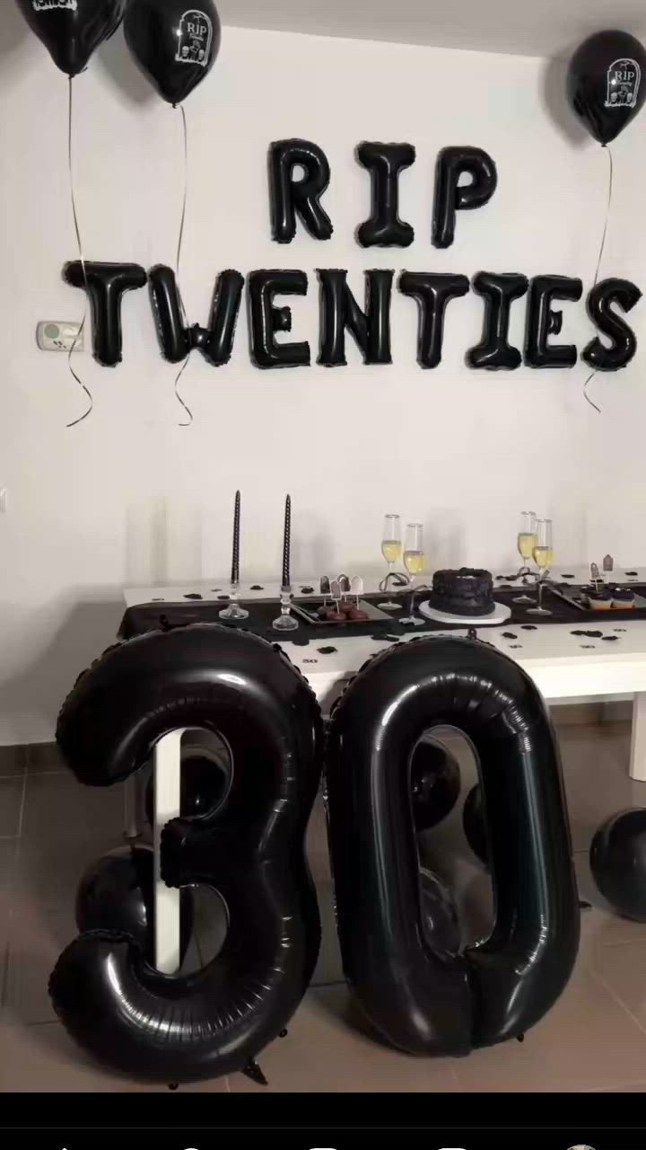 This may contain: balloons are placed in the shape of letters and numbers