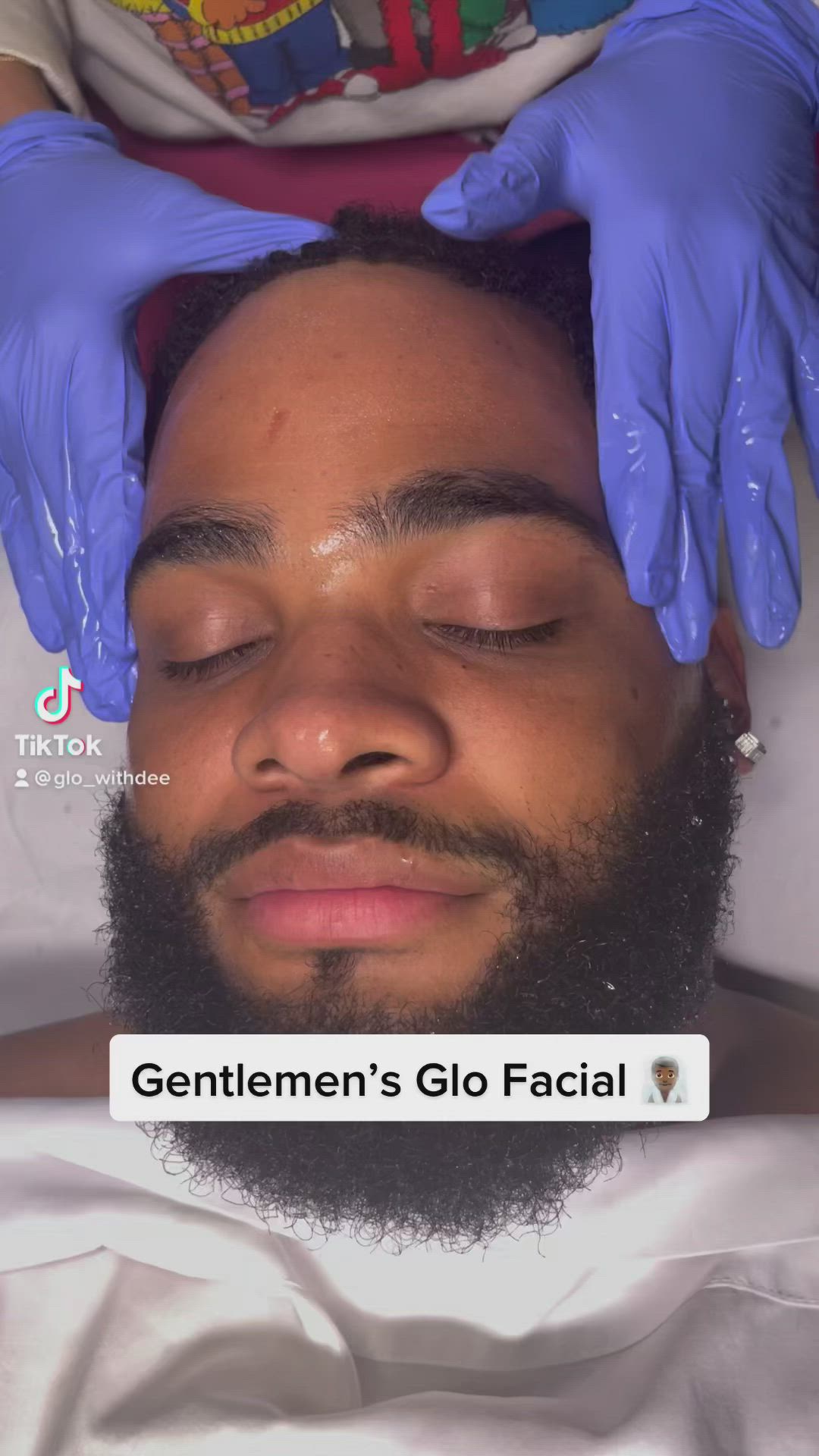 This contains an image of: The Gentlemen’s Glo Facial. IG & TicTok @glo_withdee. I’m a New Jersey esthetician ☺️