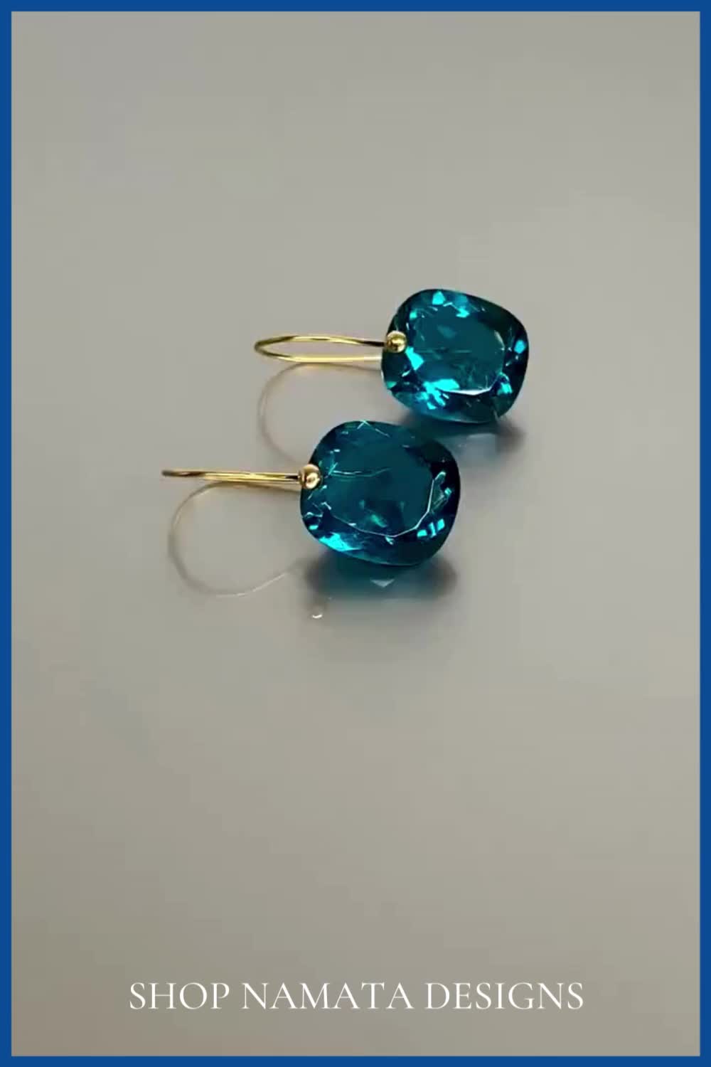 This contains: Christmas Gifts For Mom - London Blue Topaz Earrings