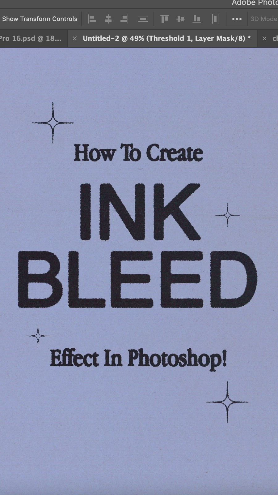 This may contain: a book cover with the words how to create ink bleed effect in photoshop on it