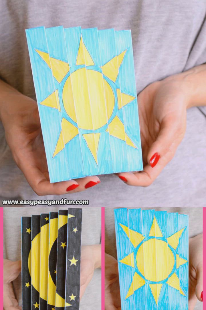 This may contain: the steps to make an art project with popsicle sticks