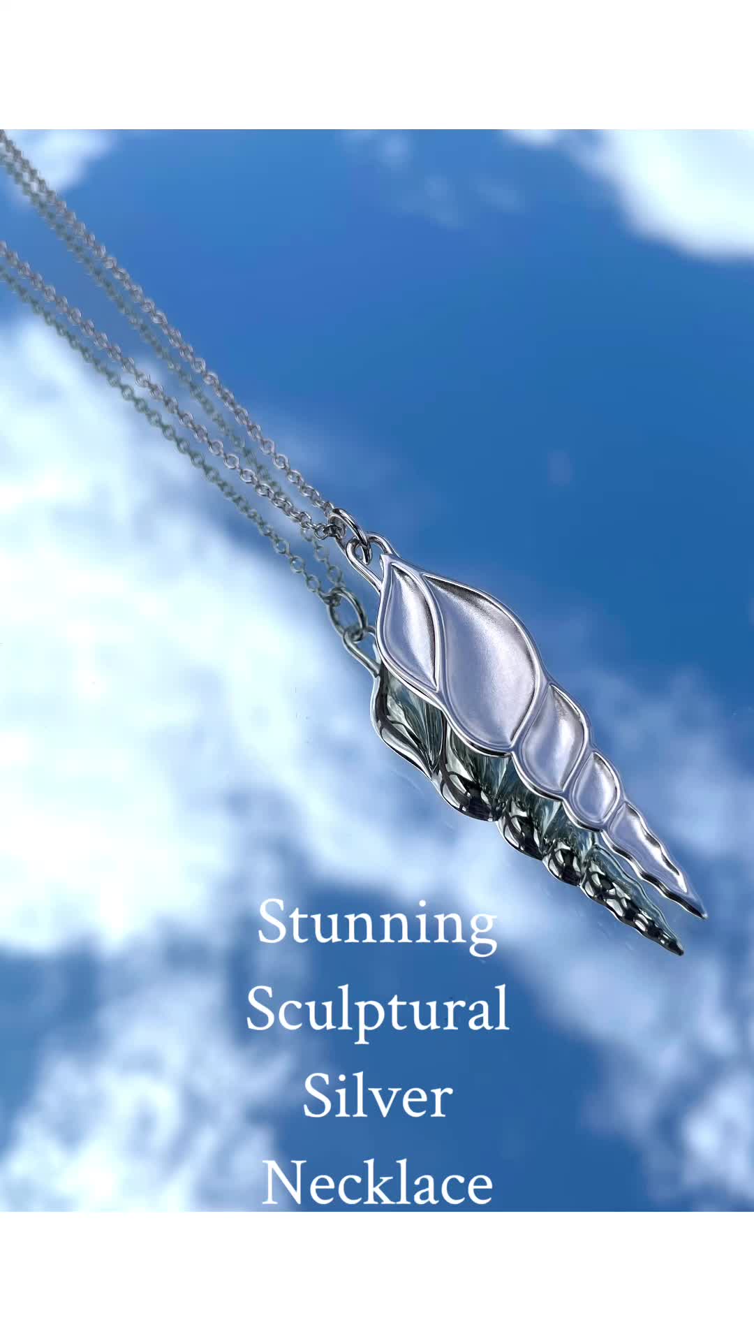 Sculptural silver VENUS necklace