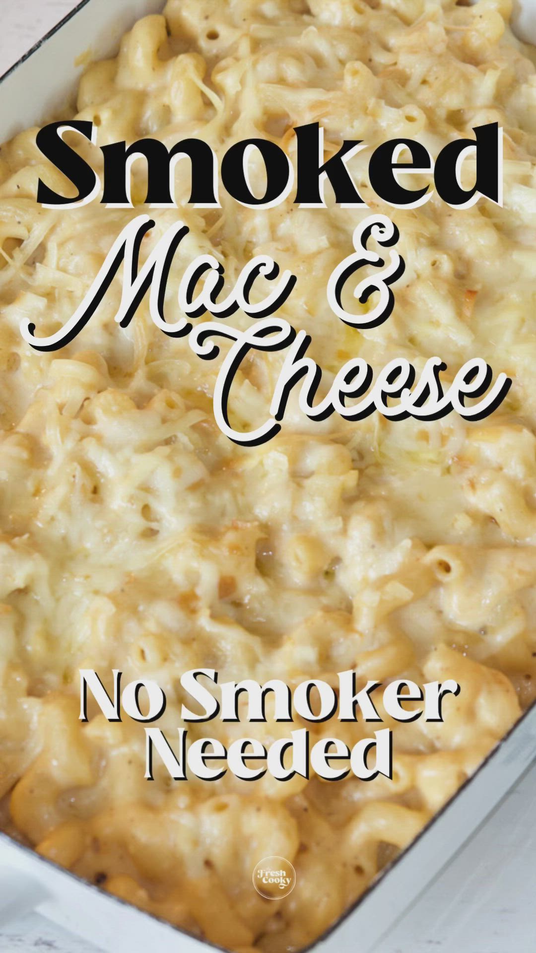 This may contain: a casserole dish with macaroni and cheese in it