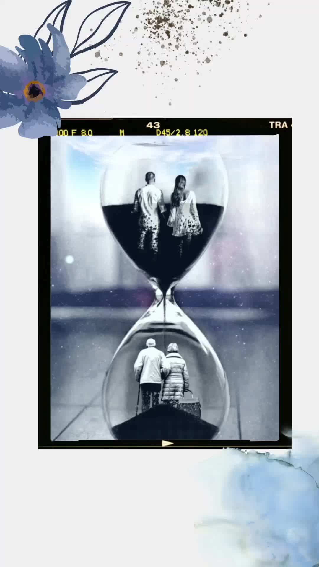 This may contain: an image of two people standing in front of a hourglass with the words under schiper berachtet uns als seine kinder, des beduett