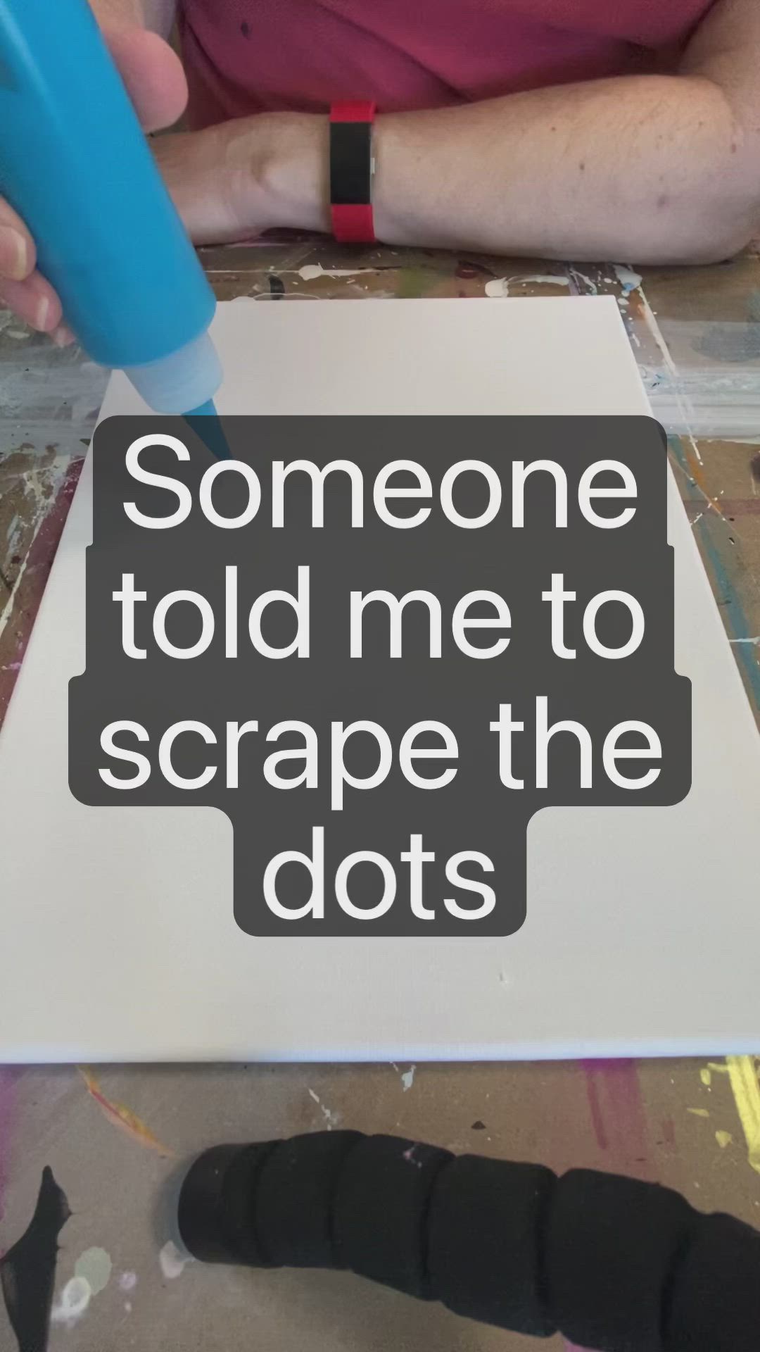 This may contain: someone told me to scrape the dots on this sign for their crafting project with scissors